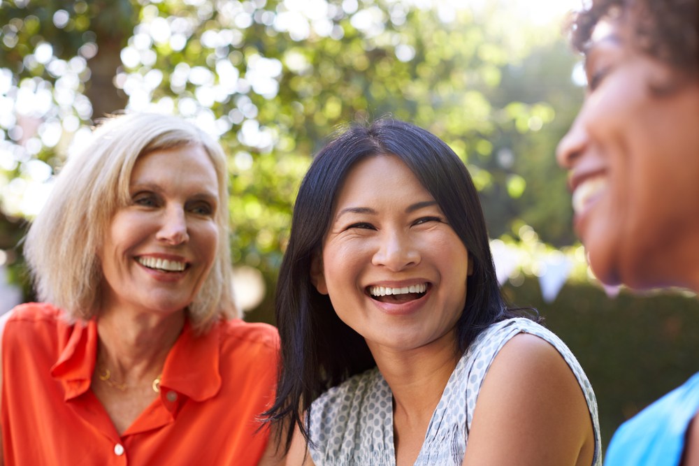 women smiling