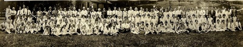 The history of Camp Siloam: Part 1 1 1929 Black and White Panoramic Photo rotated